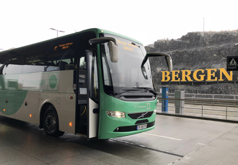 Flybussen airport express bus in Bergen